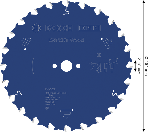 BoschEXPERT 木工圆锯片 184 毫米 T24。